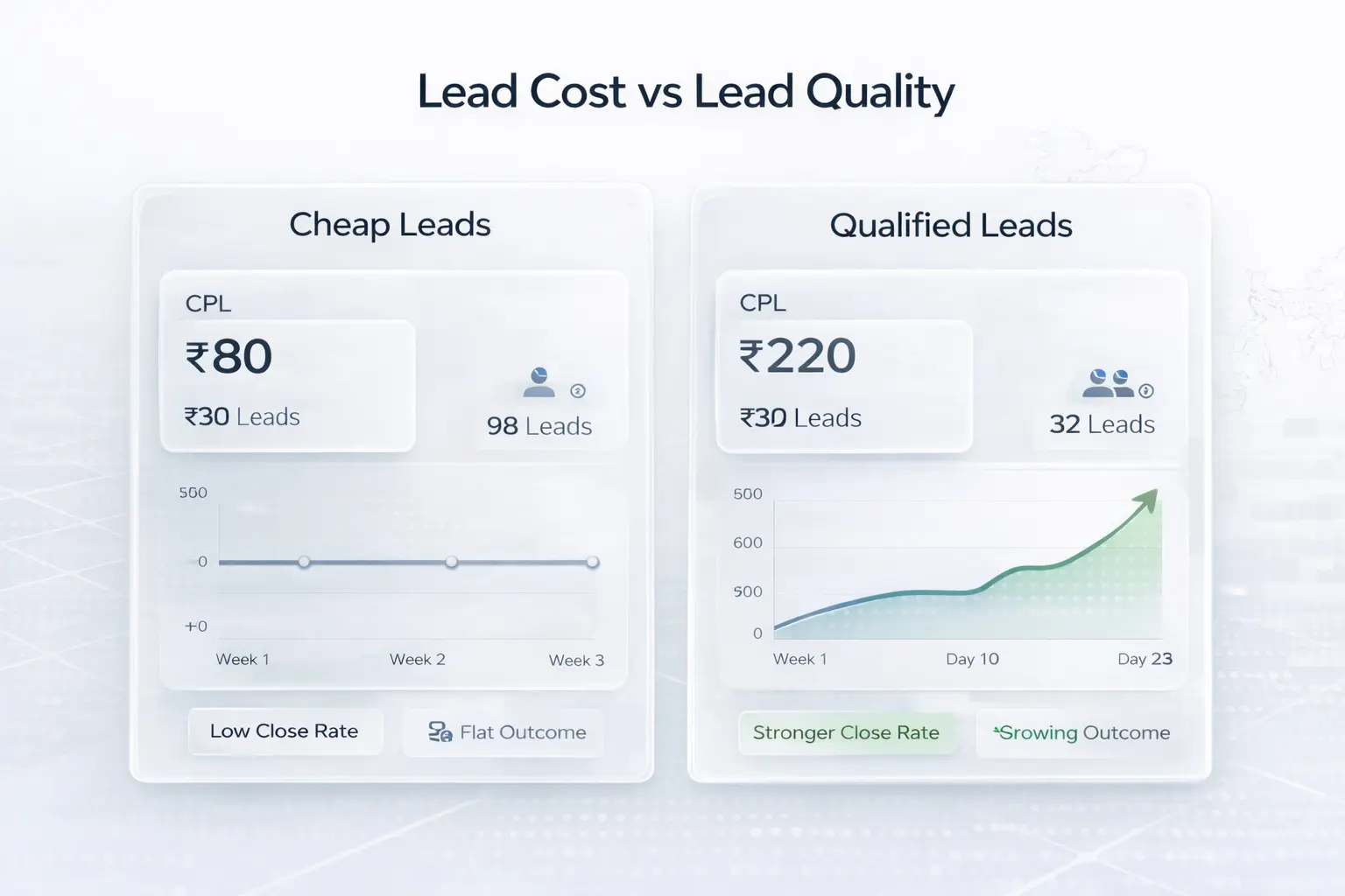 meta ads lead cost vs lead quality premium comparison